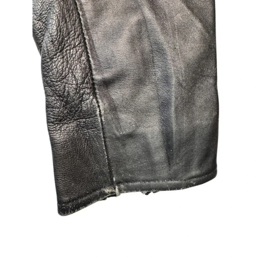 Vance Leather collection‎ women XXXXL Black Genuine Motorcycle Jacket 11 Zippers